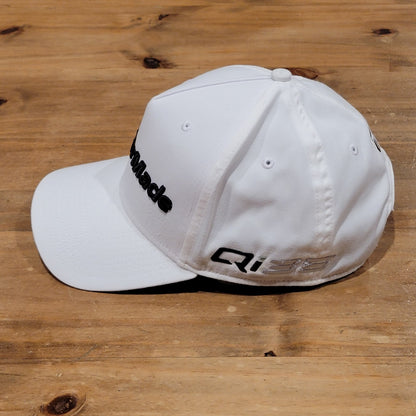 Taylormade Golf Hat Cap SNapback White Black Spell Out Logo Reg 58 CM TP5 Qi 35