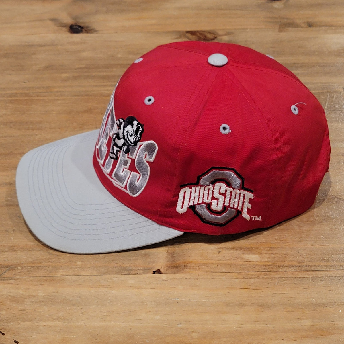 Vintage Ohio State Buckeyes Hat Snapback G-Cap Wave Spell Out Logo Brutus 90s