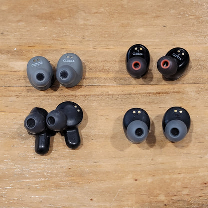 Lot of 4 Earbuds Skullcandy Jib Dime Tozo T10 T6 Bluetooth Wireless Tested