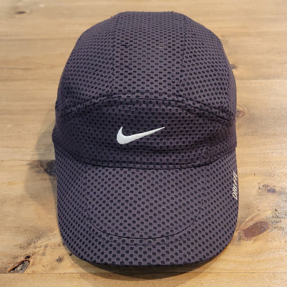 Vintage Nike Tailwind Panel Hat Cap Strap Back Black Y2K 90s Swoosh Running