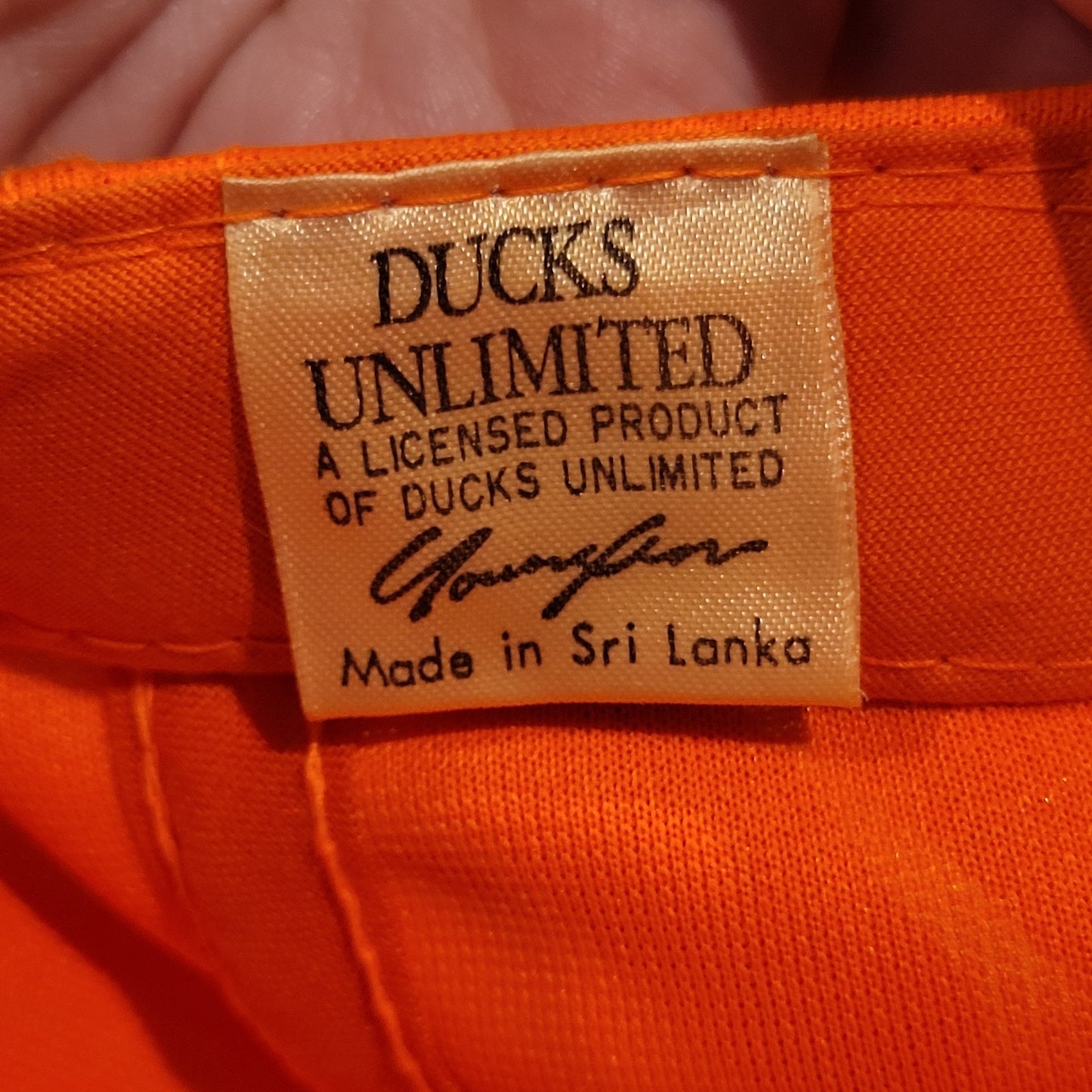 Vintage Ducks Unlimited Hat Strapback Blaze Orange  DU 90s Embroidered Duck