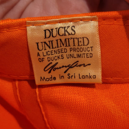 Vintage Ducks Unlimited Hat Strapback Blaze Orange  DU 90s Embroidered Duck