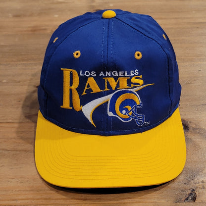 Vintage Los Angeles Rams Hat Snapback Drew Pearson Twill NFL Football 90s Blue