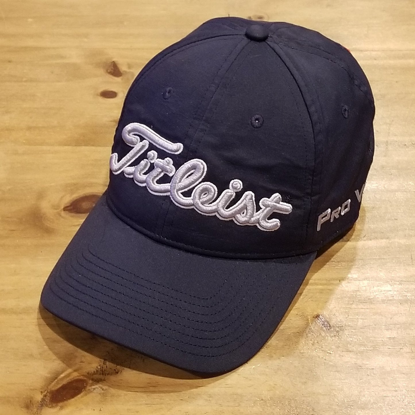Titleist Hat Cap Strap Back Blue Silver Spell Out Script Lightweight Golf