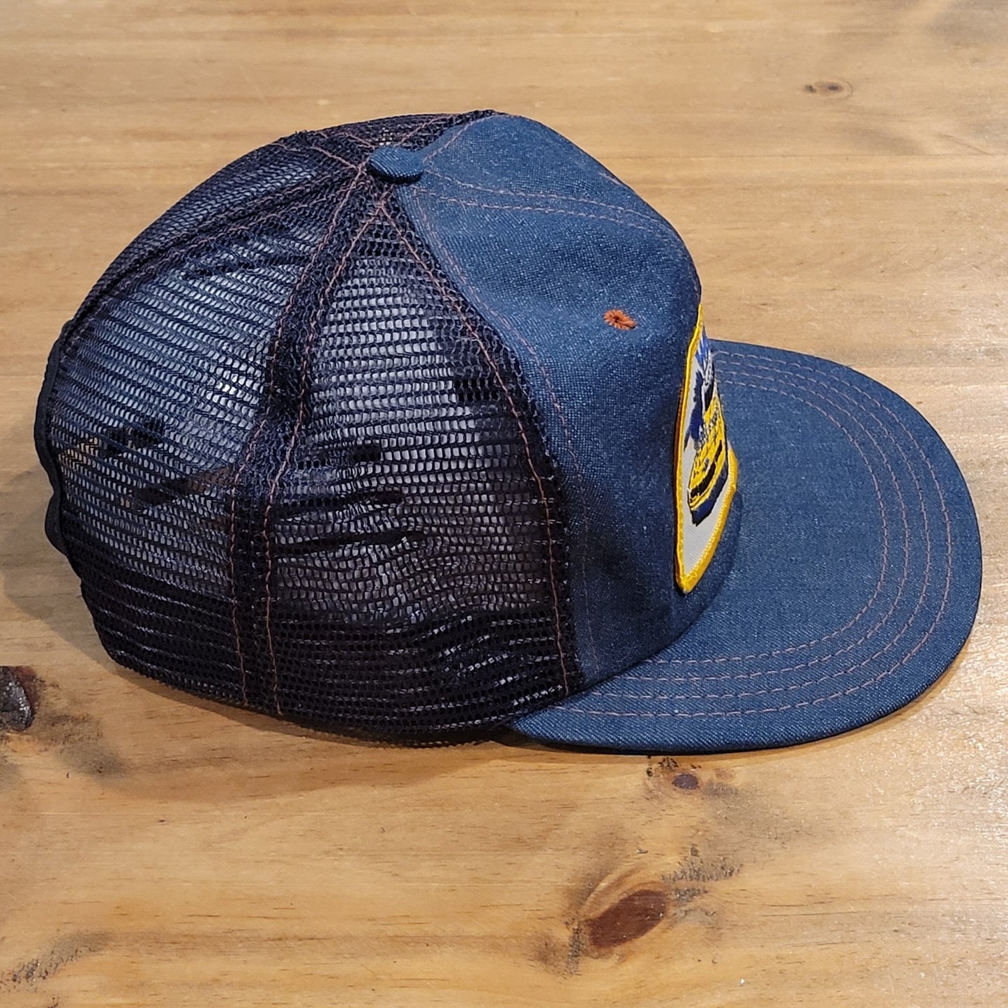 Vintage Dale Earnhardt Wrangler Denim Patch Trucker Hat AJD NASCAR Race 80s