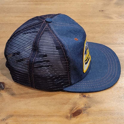 Vintage Dale Earnhardt Wrangler Denim Patch Trucker Hat AJD NASCAR Race 80s