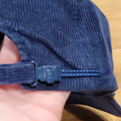 Vtg Transport America Corduroy Trucker Hat Blue Safety Award Snapback Made in US