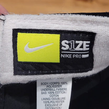 Nike Air Pro Snapback Hat Cap Black White Classic Embroidered Swoosh Logo Mens