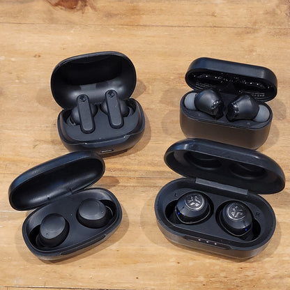 Lot of 4 Earbuds Skullcandy Smokin Buds Jlab Jbuds Tozo NC2 ONN
