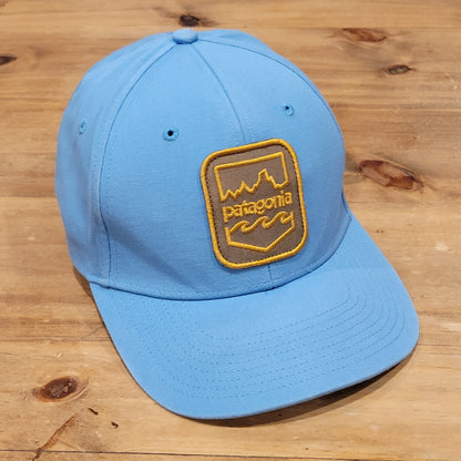 Patagonia Hat Snapback Blue Patch One Size Waves Mountains