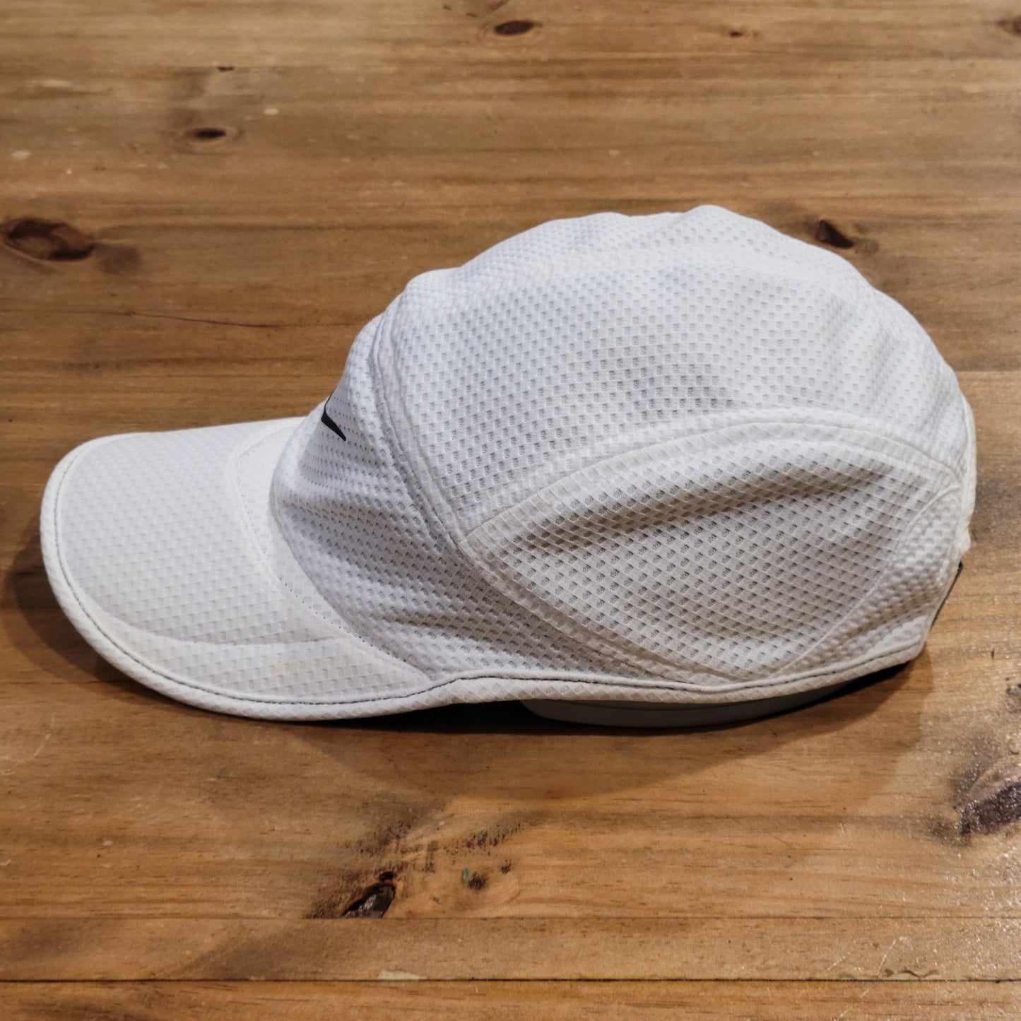 Vintage Nike Daybreak 5 Panel Hat Strap Back White Mesh Running Y2K
