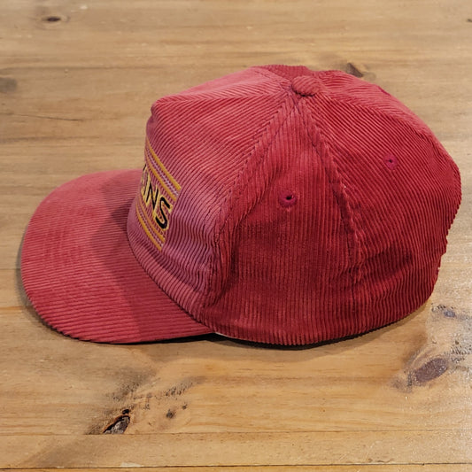 Vintage Washington Redskins Corduroy Hat Snapback NFL 90s Football Bar Logo