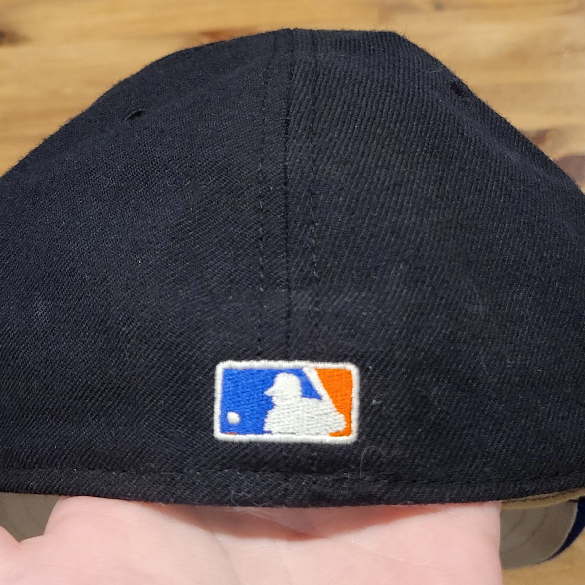 Vintage New York Mets Hat New Era Sz 7 1/2 5950 Authentic Black Wool USA Fitted