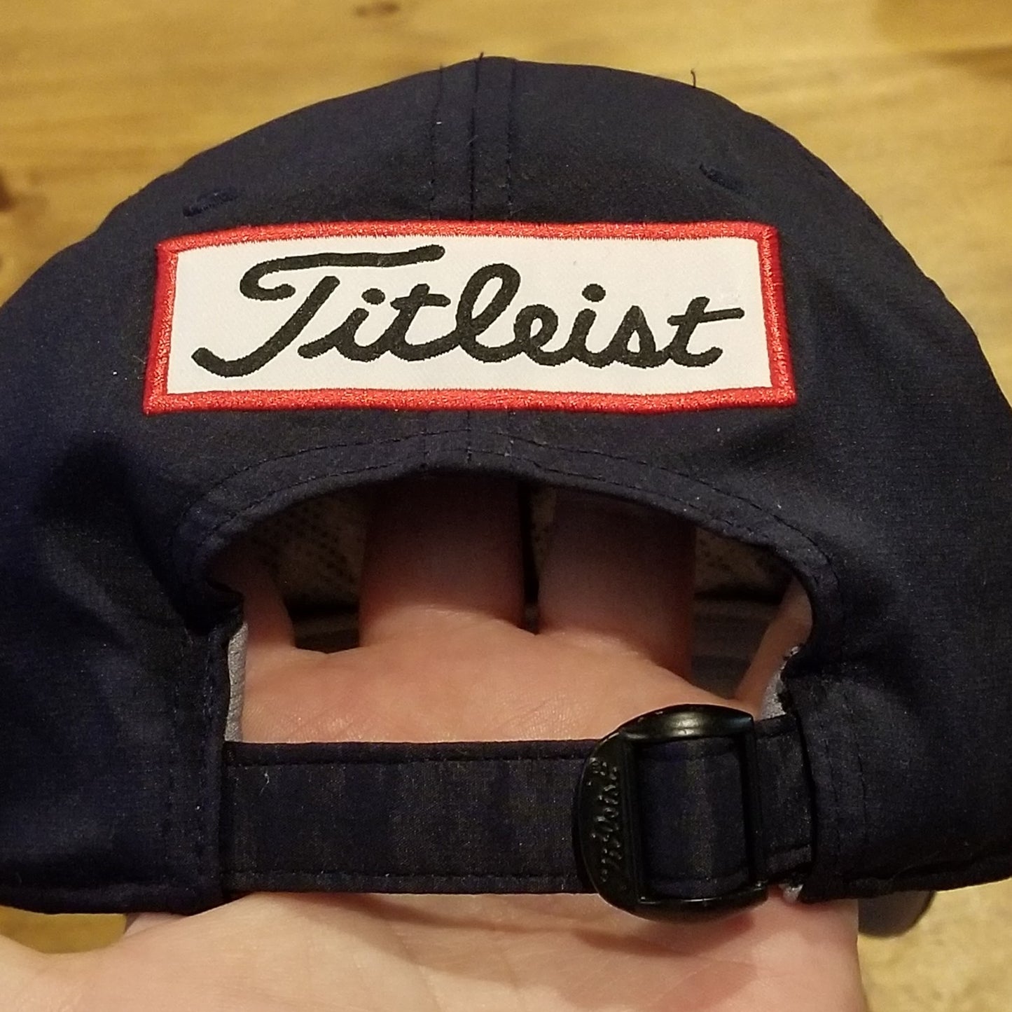 Titleist Hat Cap Strap Back Blue Silver Spell Out Script Lightweight Golf
