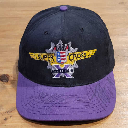 AMA Super Cross X Series Hat Snapback Black Motorcycle Made USA Jeremy Mcgrath
