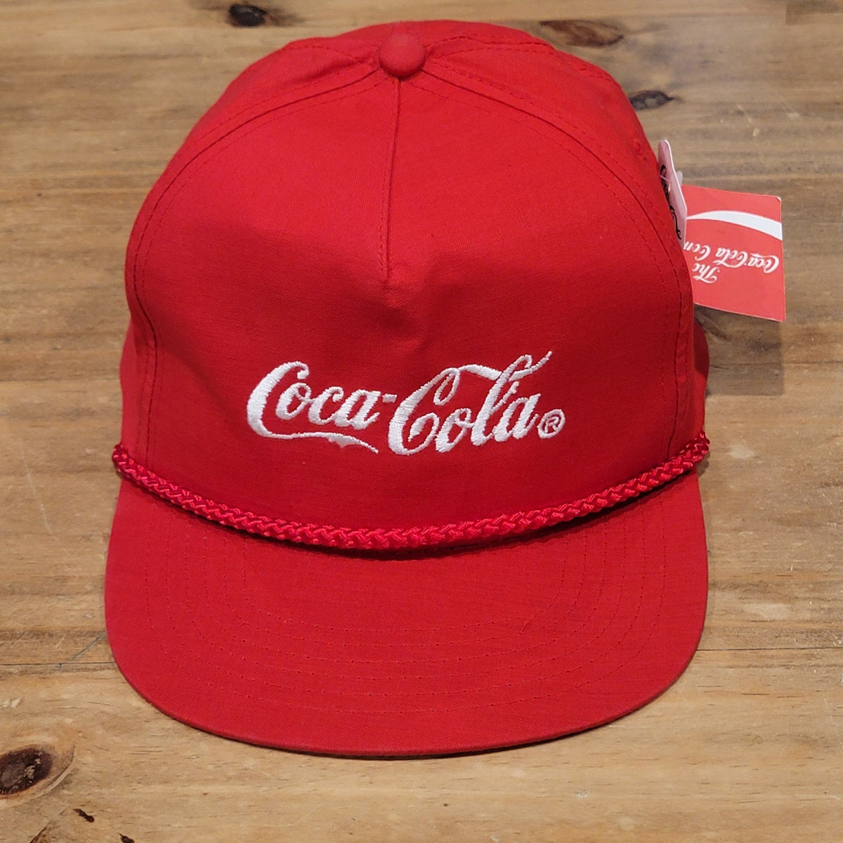 Vintage Coca-Cola Hat Snapback Rope 90s NOS Dead Stock Coke Soda One Size