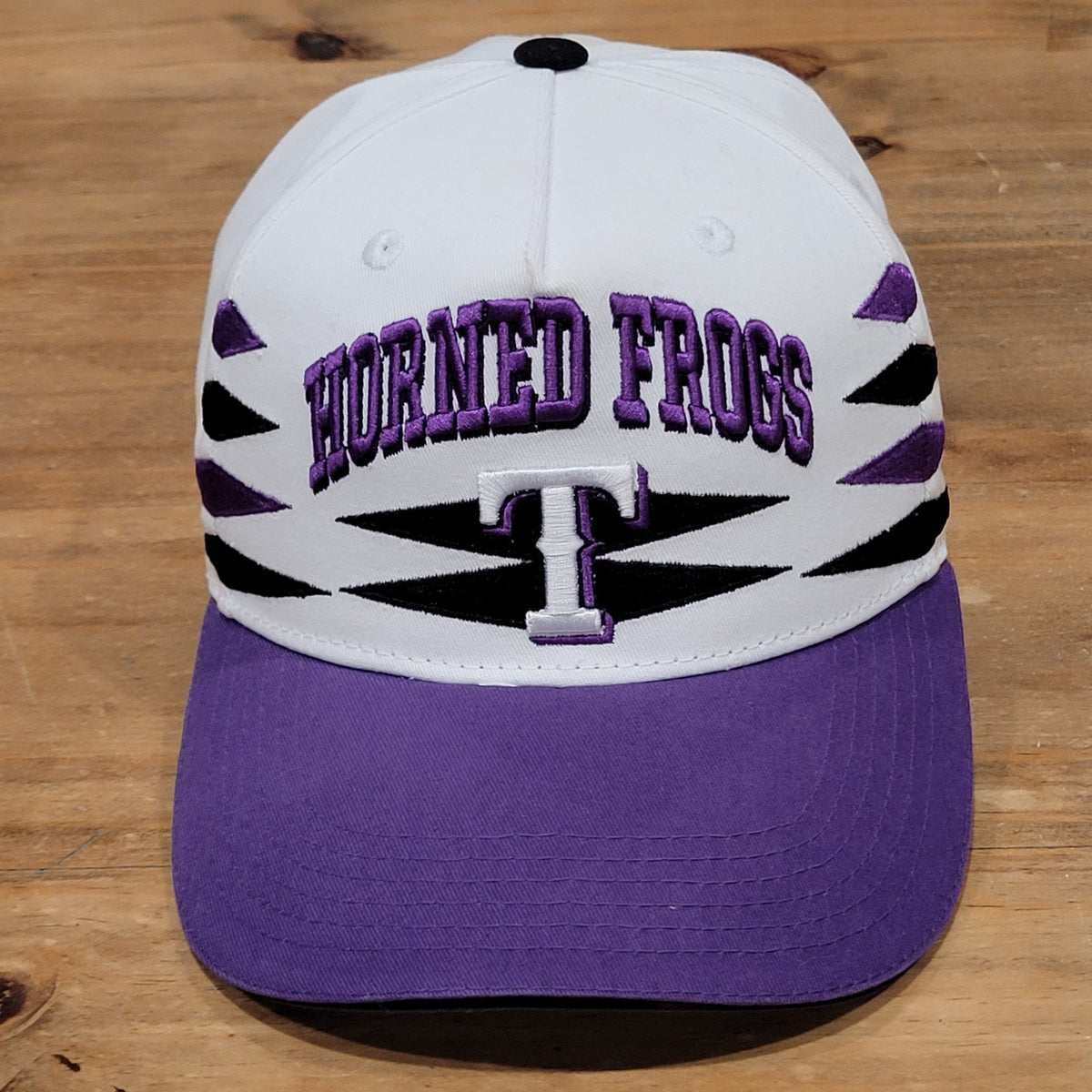 TCU Horned Frogs X Texas Rangers Hat Snapback Diamond Cut Promo Stadium