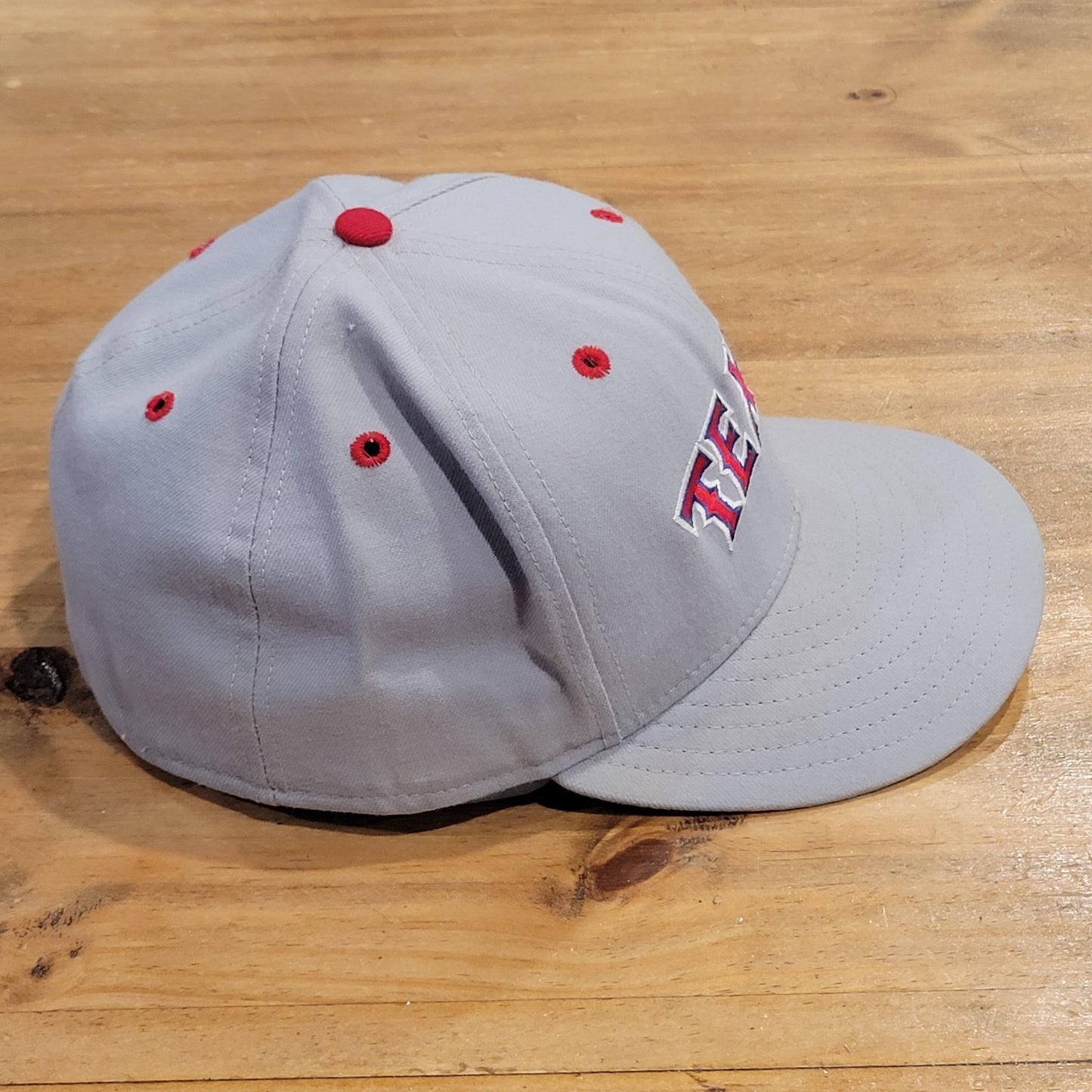 Vintage Texas Rangers Hat New Era Sz7 1/2 Arch Gray 90s 5950 Pro Wool Made USA