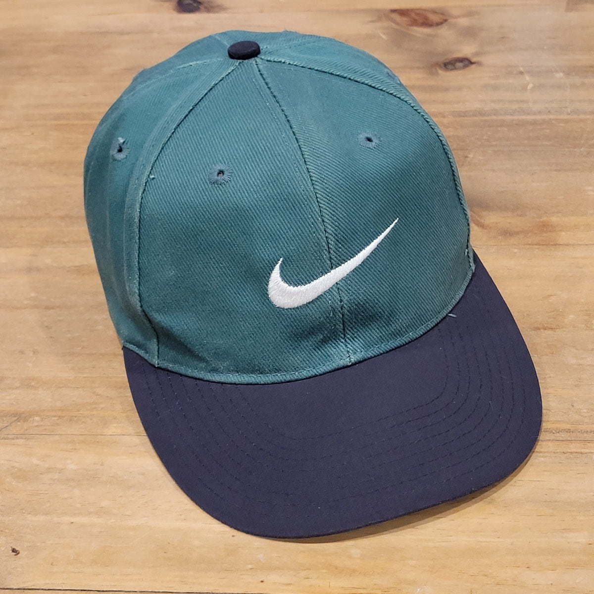 Vintage Nike Hat Cap Snapback Green Blue White Swoosh Youth Kids Boys 90s