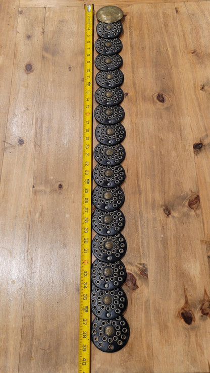 Disc Concho Belt | Western Oval Buckle Belt | 100cm Black