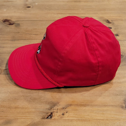Vintage 1994 World Cup Snickers Striker Dog Mascot Snapback Hat Red USA 94 Cap