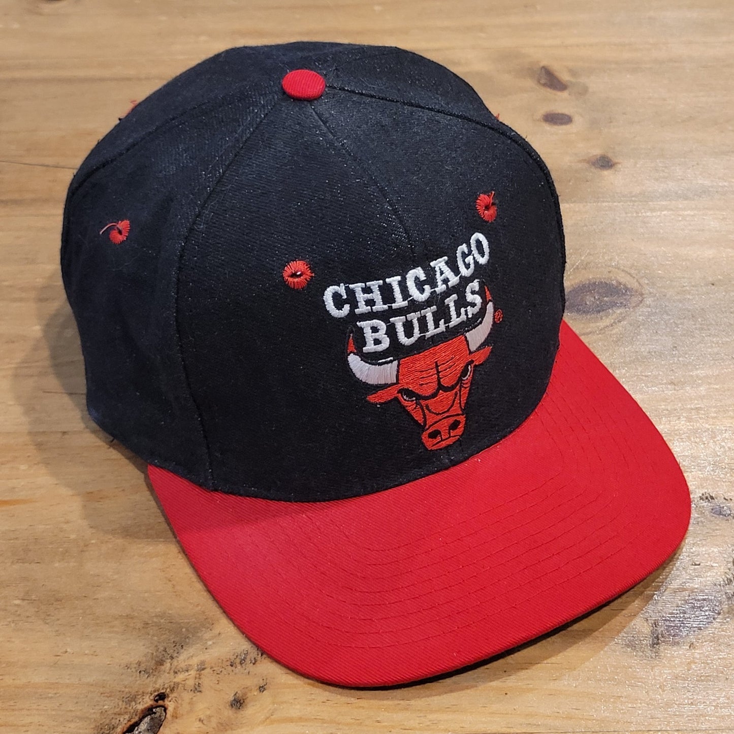 Vintage Chicago Bulls Hat Snapback Black Denim Universal 90s Jordan NBA