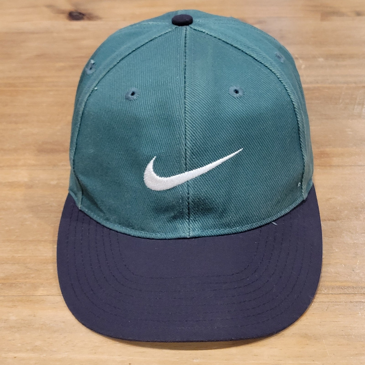 Vintage Nike Hat Cap Snapback Green Blue White Swoosh Youth Kids Boys 90s