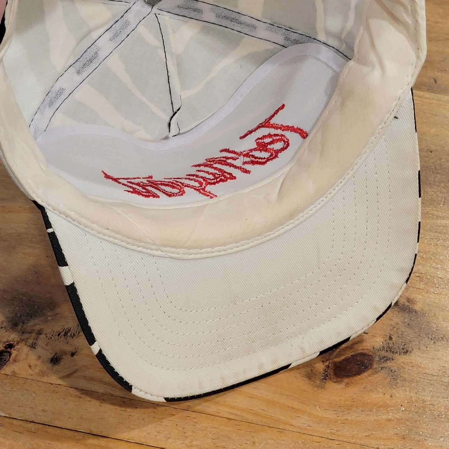 Vintage Ted Nugent Hat Snapback Rock Music Band Tour Zebra Striped 80s 90s