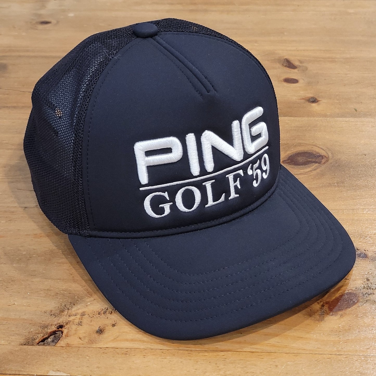 Ping Golf '59 Hat Snapback Black Mesh Trucker Golf One Size Retro Adjustable