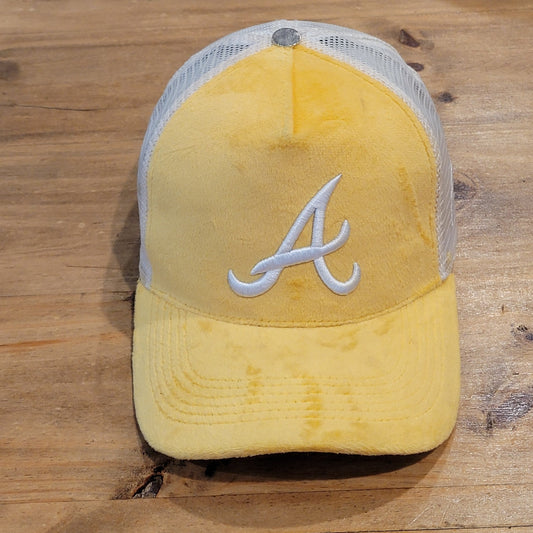 Atlanta Braves Hat Cap Cowboy Atelier Yellow Mesh Back Trucker Nocahoma One Size