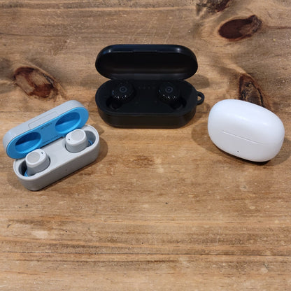 Lot of 3 Bluetooth Wireless Earbuds Skullcandy Jib Tozo T10 Onn