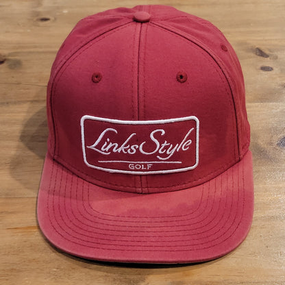 Links Style Golf Hat Snapback Red One Size Patch Golfer Adjustable