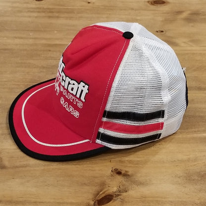 Vintage Motocraft Hat Snapback 3 Stripe Trucker Red 70s 80s Quality Parts Cars