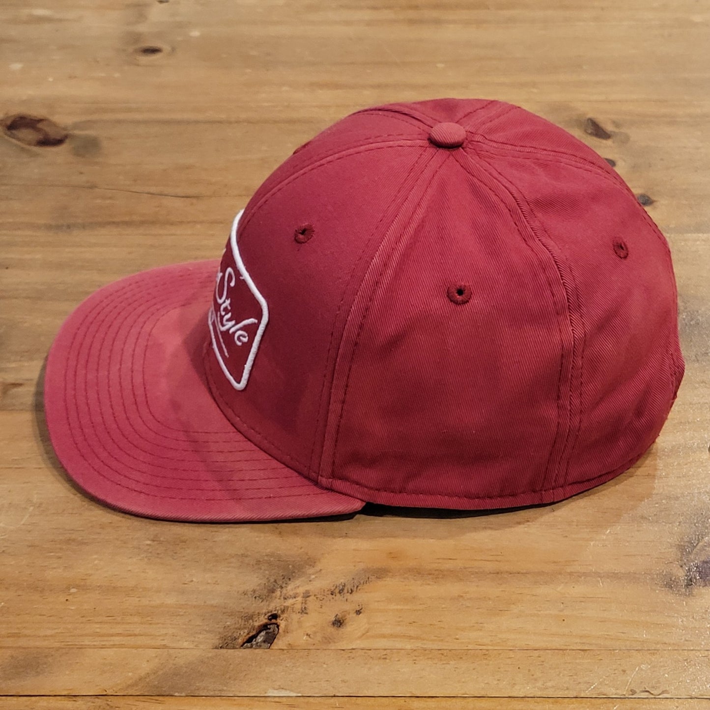 Links Style Golf Hat Snapback Red One Size Patch Golfer Adjustable