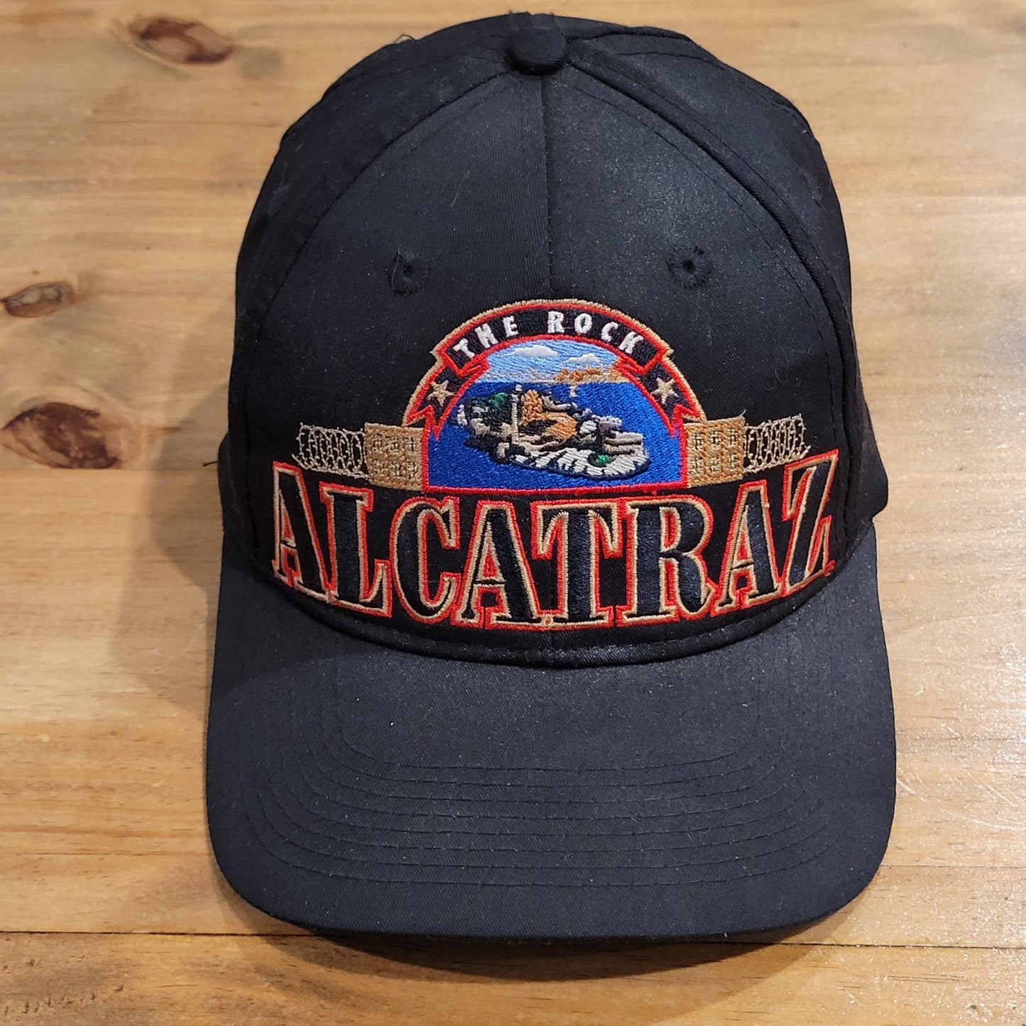 Vintage Alcatraz The Rock Hat Snapback San Francisco 90s Spell Out Big Logo