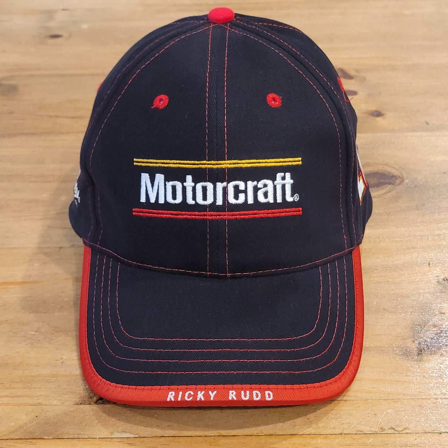 Motorcraft Hat Strap Back Black Ricky Rudd One Size Adjustable #21 NASCAR