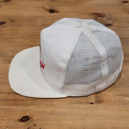 Vintage Red Man Tobacco Moist Snuff Hat Snapback Trucker White Made USA