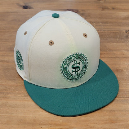 Colorado Springs Millionaires Hat New Era Size 7 3/8 Fitted 59Fifty White MilB