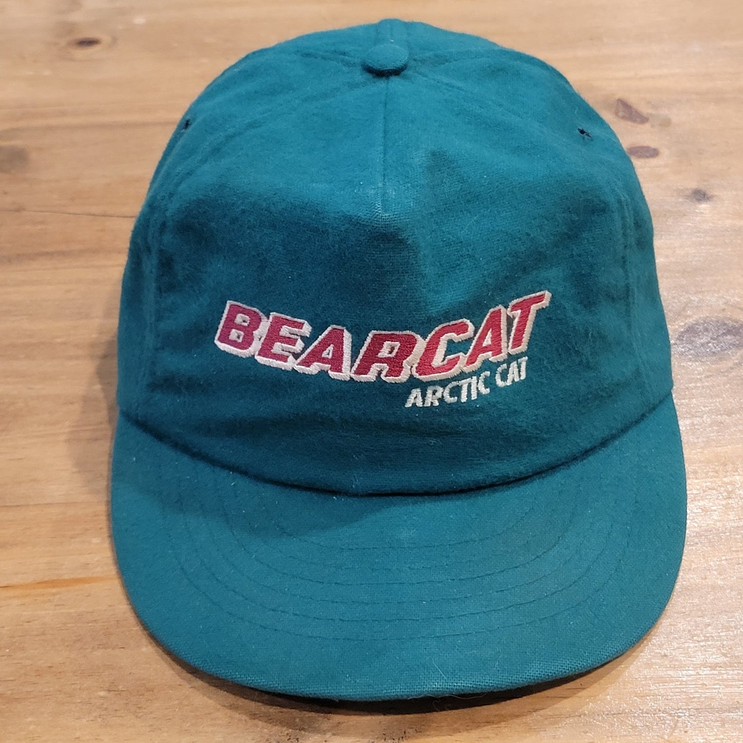 Vintage BearCat Artic Cat Hat Snapback Green Articwear Made USA 80s 90s