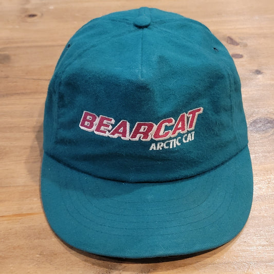 Vintage BearCat Artic Cat Hat Snapback Green Articwear Made USA 80s 90s