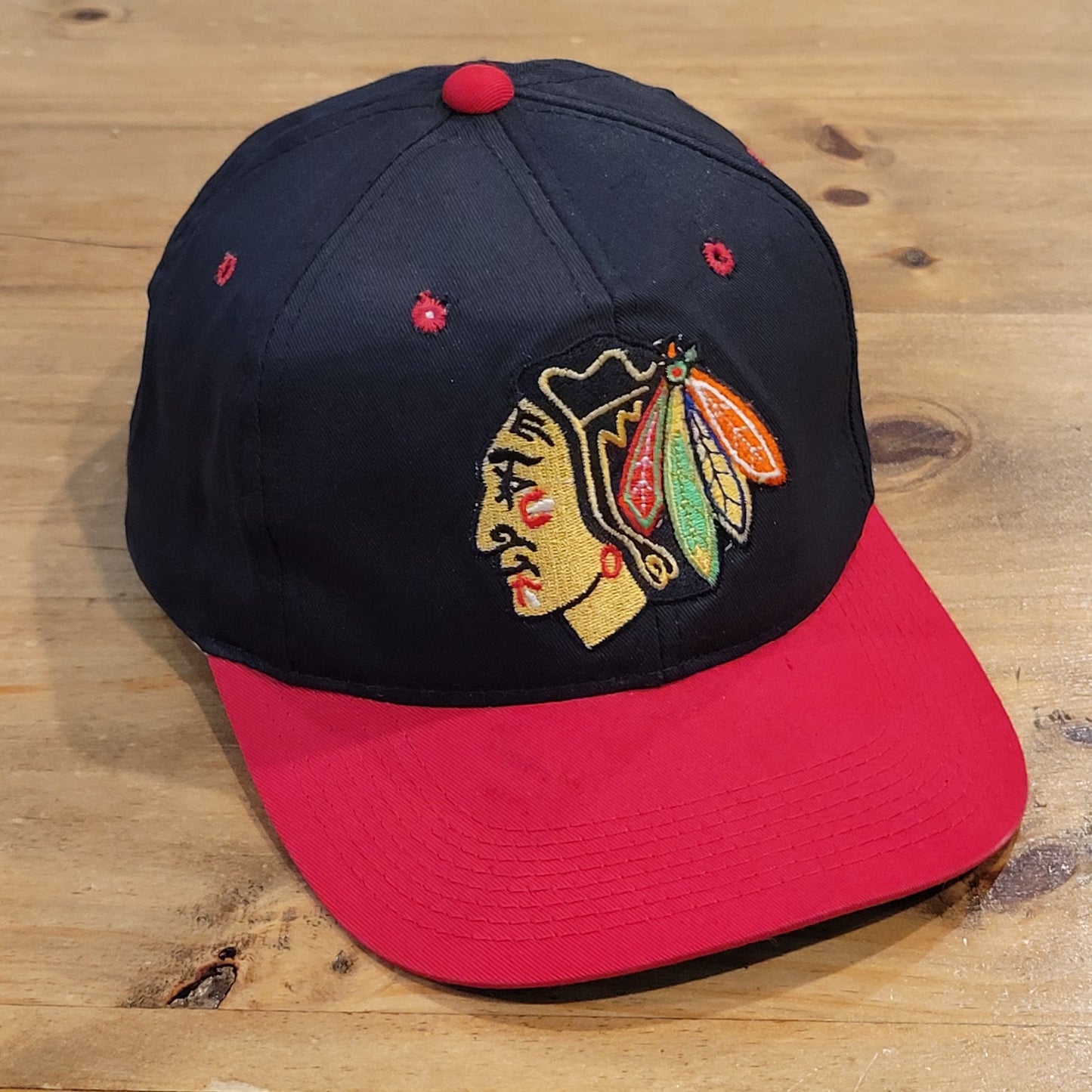 Vintage Chicago Blackhawks Hat Sports Specialties NHL Hockey Plain Logo 90s
