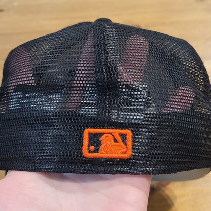 San Francisco Giants Hat New Era Size 7 3/8 Fitted Black Low Profile G Logo Mesh