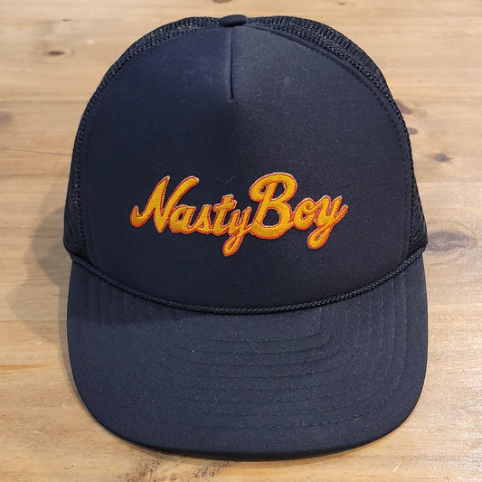 Vintage Nasty Boy Trucker Hat Cap 90s Wrestling Pop Culture Black One Size