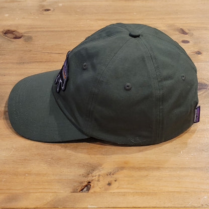 Patagonia Hat Strap Back Green Grizzly Bear Patch Logo Cotton Dad Unstructured