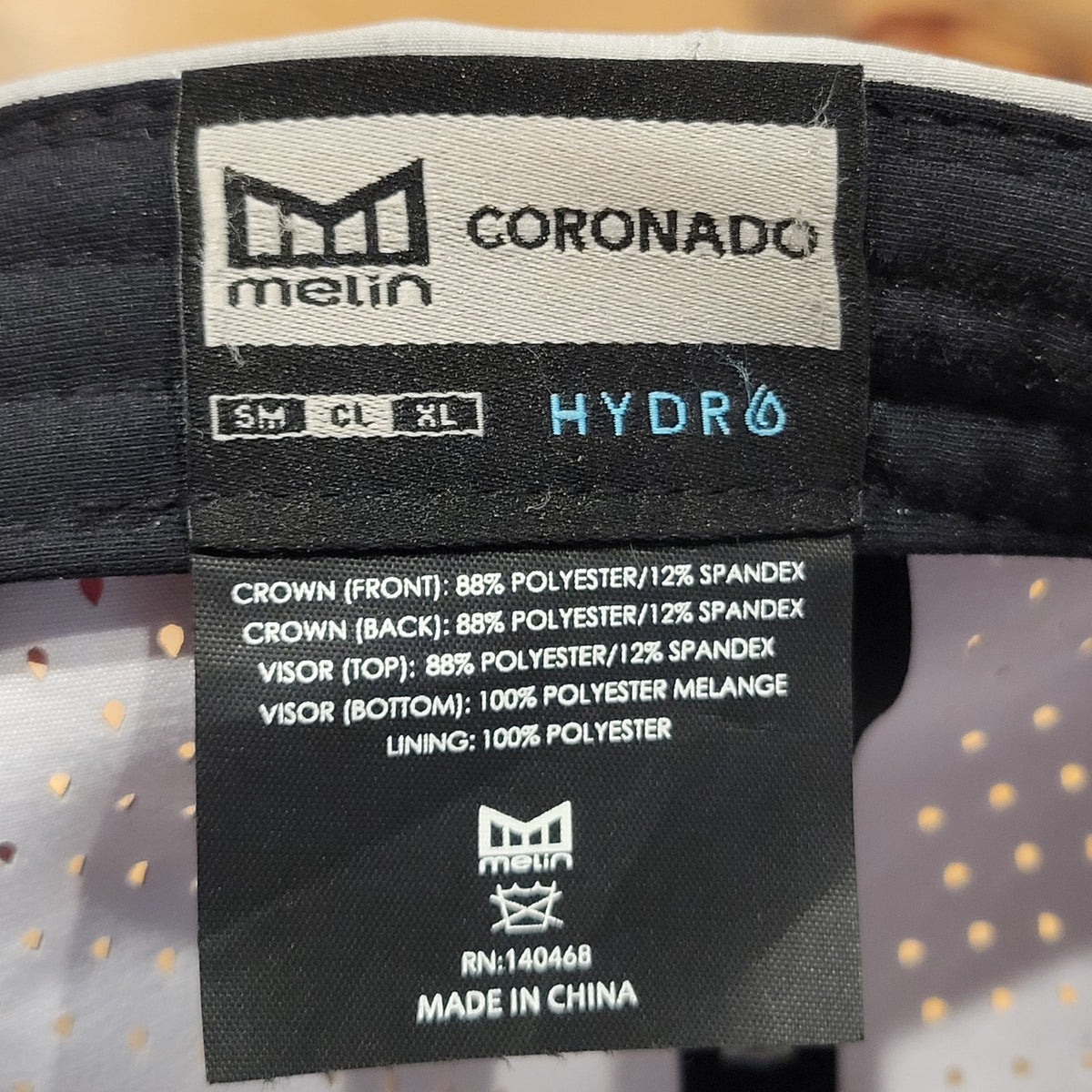 Melin Hydro Coronado Hat Snapback Rope Gray Stash Pocket Pouch CL size