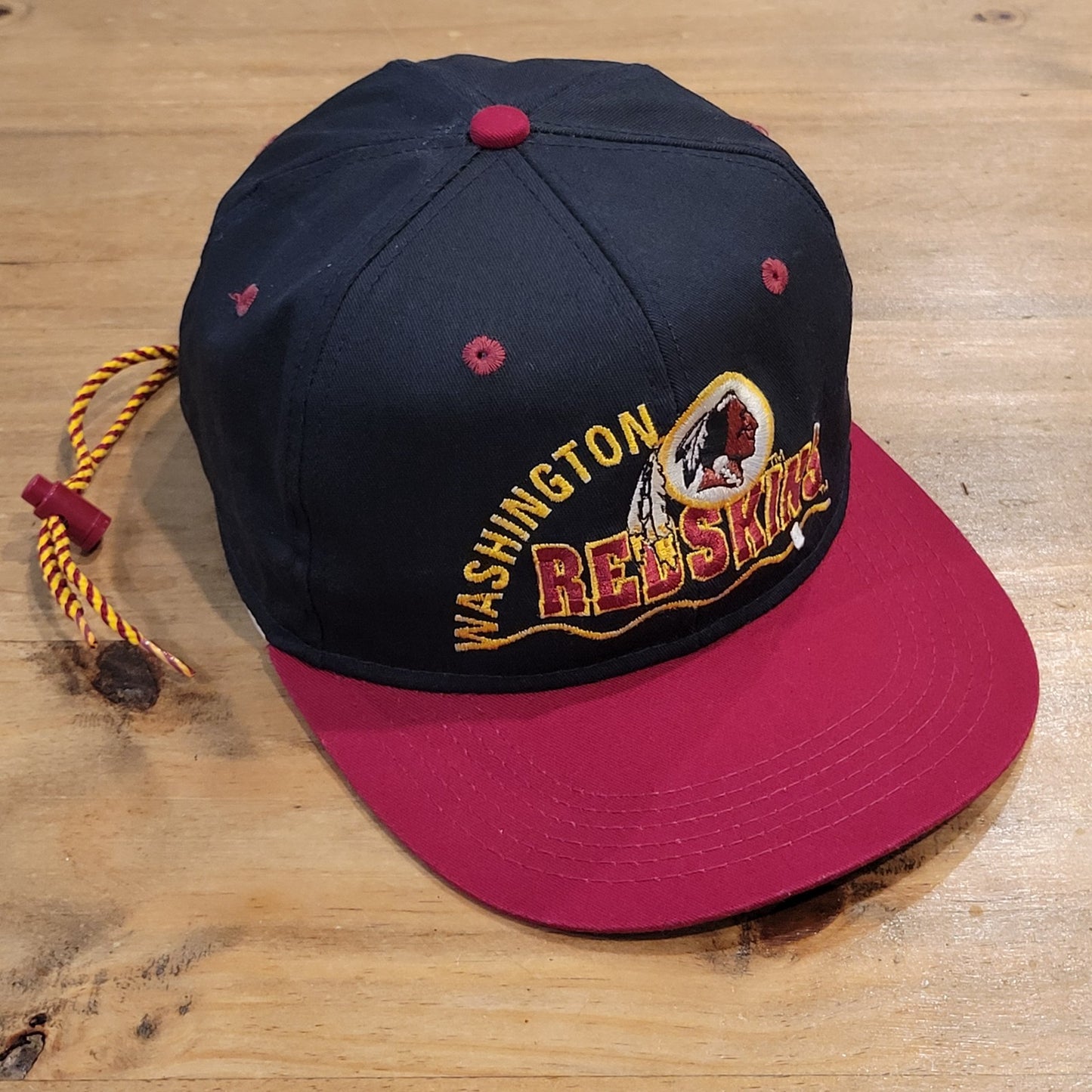 Vintage Washington Redskins Hat One Size Rope Zip Back Apparel #1 90s Made USA