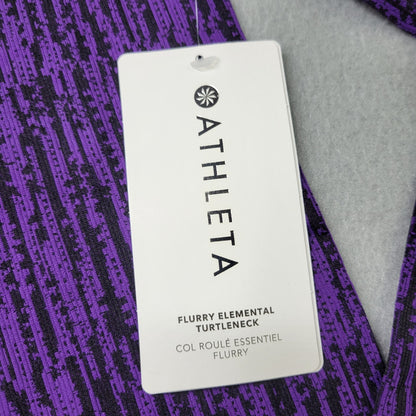 Athleta Flurry Elemental Turtleneck Top Base Layer Long Sleeve Purple Thumbholes