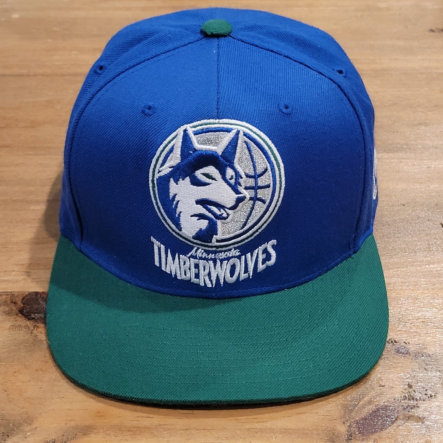 Minnesota Timberwolves Hat Snapback Mitchell & Ness Blue Green Retro HWC Wool