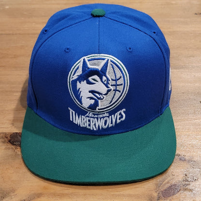Minnesota Timberwolves Hat Snapback Mitchell & Ness Blue Green Retro HWC Wool
