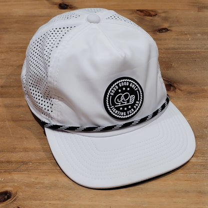 Good Good Golf Hat Cap Snapback White Rope Patch Flexible Bill Golfer One Size